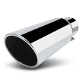 thumbnail image 1 of M-AUTO 4"Inlet 6"Outlet 12"Stainless Steel Exhaust Muffler Tip Straight-Through Round Diagonal Cut Chrome Roll Tip, 1 of 10
