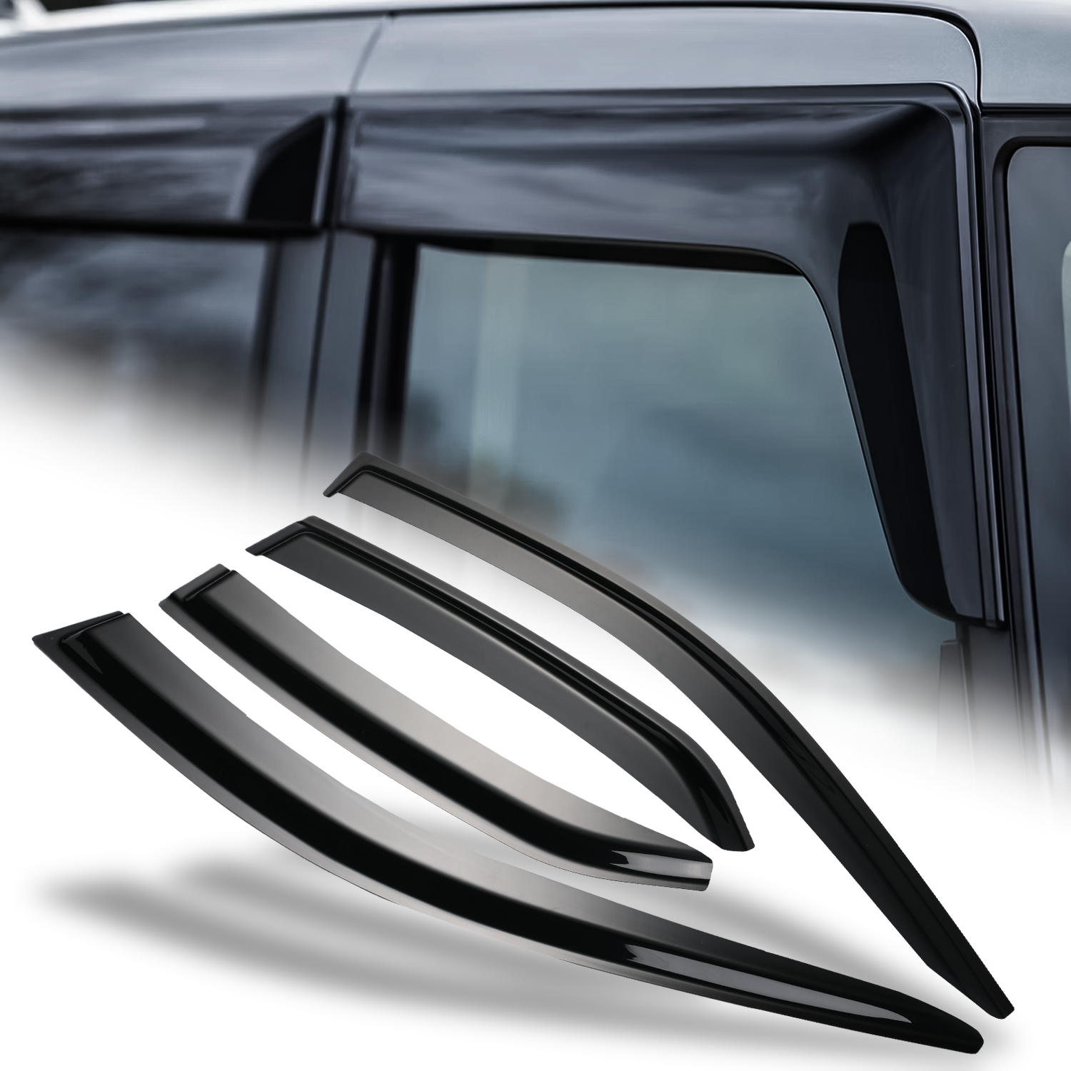 SAFE Smoke Acrylic Window Visors For 2006-2011 Toyota Camry - 4-Pack Rain Guards