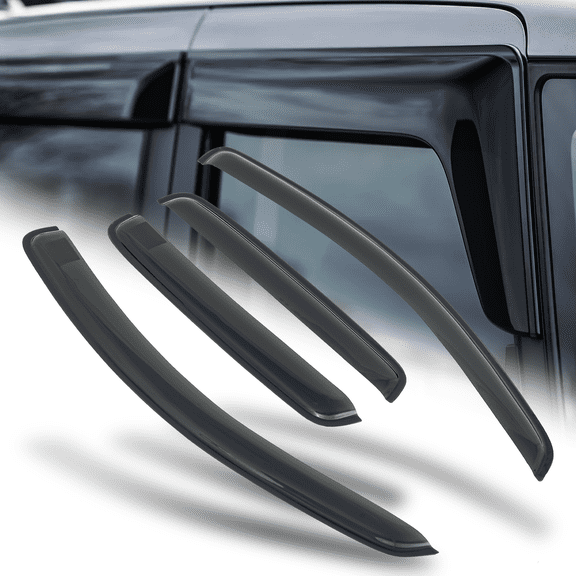 M-AUTO 4 Pieces Tape-On Window Visor Shade Vent Wind Rain Deflector Smoke for 2004-2006 Chevy Aveo Sedan
