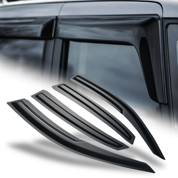 M-AUTO 4 Pieces Window Visor Deflector Rain Guard Smoke Tinted for 2016 2017 2018 2019 2020 2021 Honda Civic Hatchback