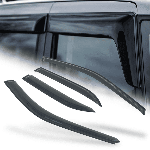 M-AUTO 4 Pieces Window Visor Shade Tape-On Vent Wind Rain Deflector for 1992-1995 Honda Civic 4-DR