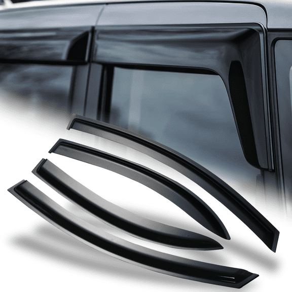 M-AUTO 4Pcs Set Window Visor Deflector Sun Rain Guard Smoke Tinted Outside Mount for 2006-2011 Honda Civic 4-DR