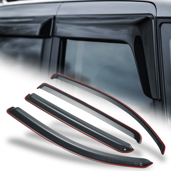 M-AUTO 4Pcs Set Window Visor Deflector Sun Rain Guard Smoke Tinted Outside Mount for 2016-2023 Toyota Tacoma Double Cab