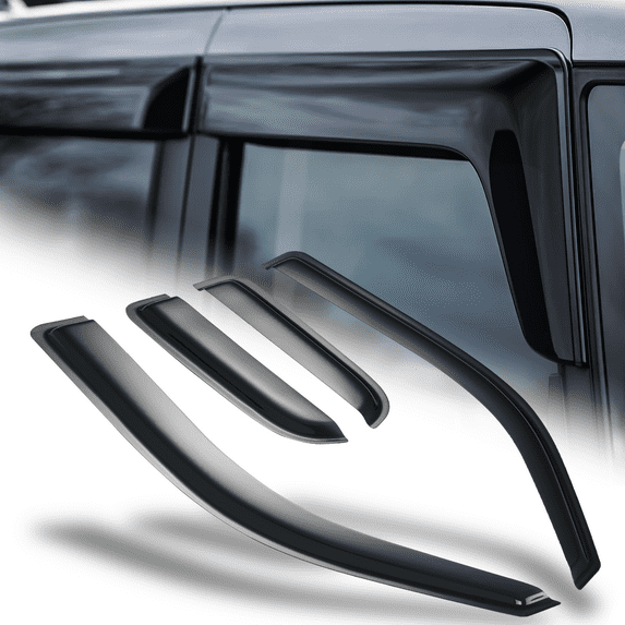 M-AUTO 4Pcs Set Window Visor Shade Vent Wind Deflector Guard for 2004-2014 Ford F-150 Extended Cab