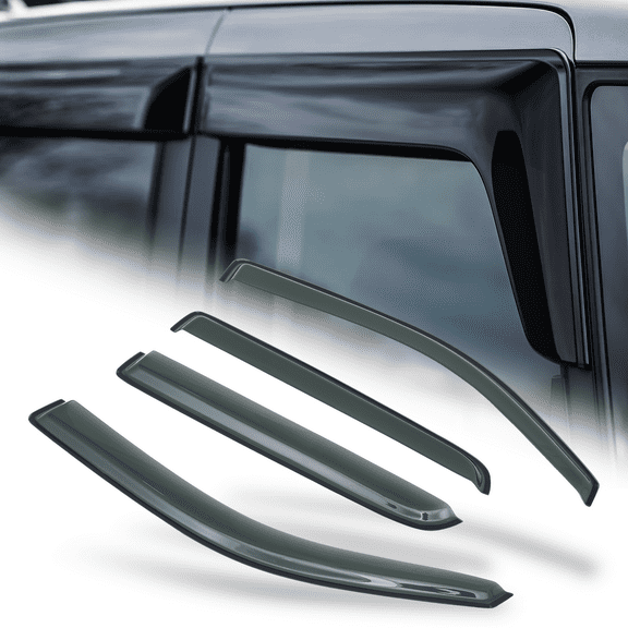 M-AUTO 4Pcs Smoke Window Visor Shade Vent Rain Deflector Guard for 2009 2010 2011 2012 2013 2014 Ford F-150 Crew Cab