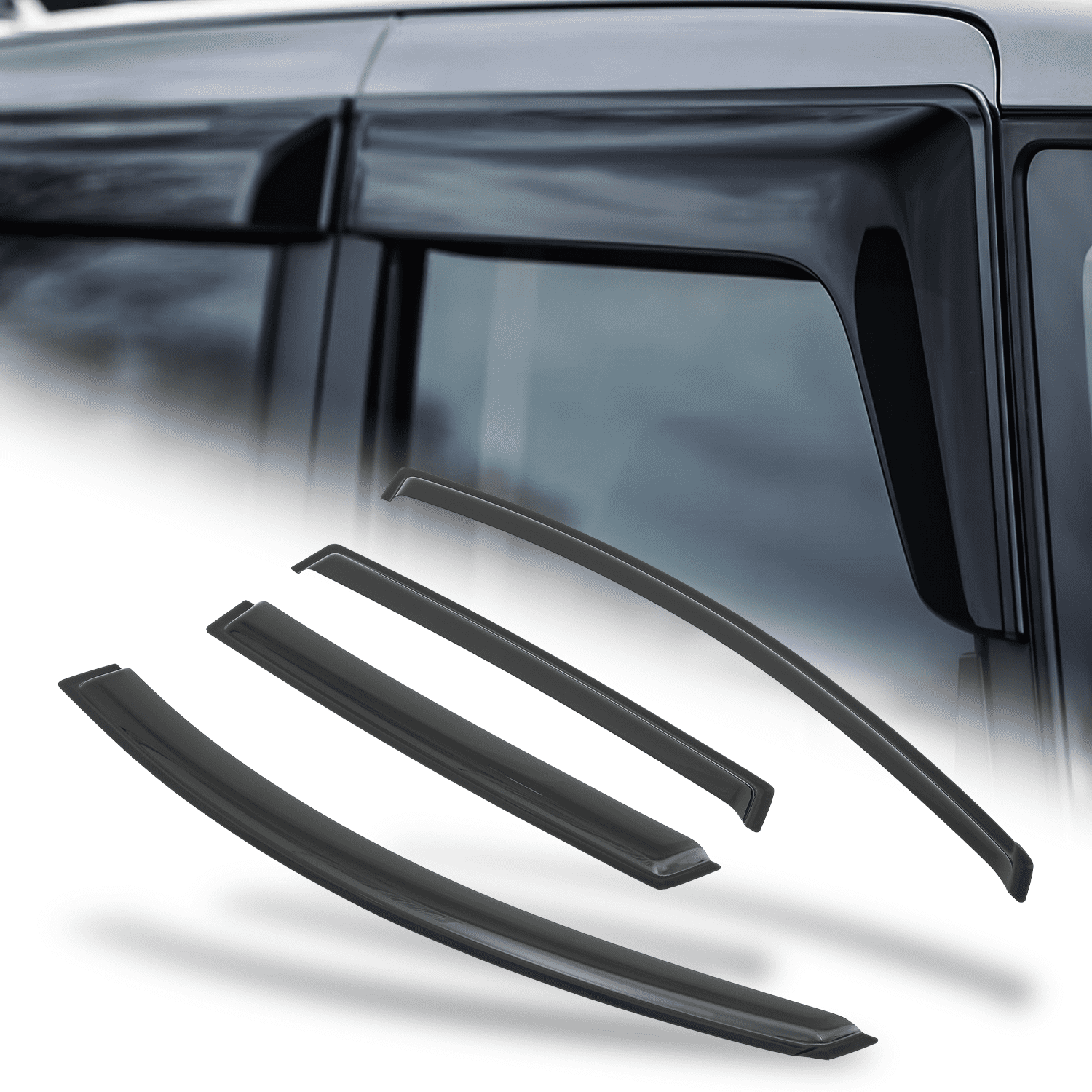 M-AUTO 4Pcs Window Visor Shade Smoke Vent Sun Wind Rain Deflector Guard for 2008-2010 Saturn Vue