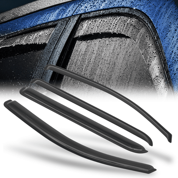 M-AUTO 4Pcs Window Visor Vent Wind Rain Deflector for 2014-2015 Chevy Silverado 1500 Crew Cab