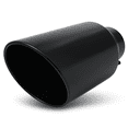 thumbnail image 1 of M-AUTO 5Inch Inlet 8Inch Outlet Stainless Steel 15"Exhaust Muffler Tip Straight-Through Slant Cut Roll Tip,Black, 1 of 10