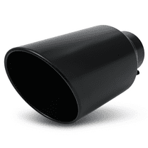 M-AUTO 5Inch Inlet 8Inch Outlet Stainless Steel 15"Exhaust Muffler Tip Straight-Through Slant Cut Roll Tip,Black