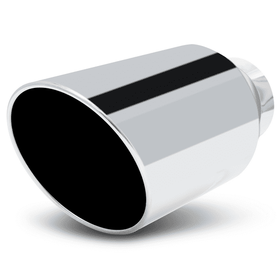 M-AUTO 5Inch Inlet 8Inch Outlet Stainless Steel 15"Exhaust Muffler Tip Straight-Through Slant Cut Roll Tip,Chrome