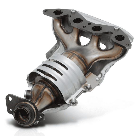 M-AUTO Catalytic Converter Exhaust Manifold with Heat Shield For 2001-2005 Honda Civic, Fits CX DX HX LX VX Models with 1.7L Engine