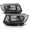 thumbnail image 1 of M-AUTO Headlamps Assembly W/ Halogen Bulbs for 14 15 16 Jeep Grand Cherokee, Black Housing Clear Lens Clear Reflector, 1 of 8