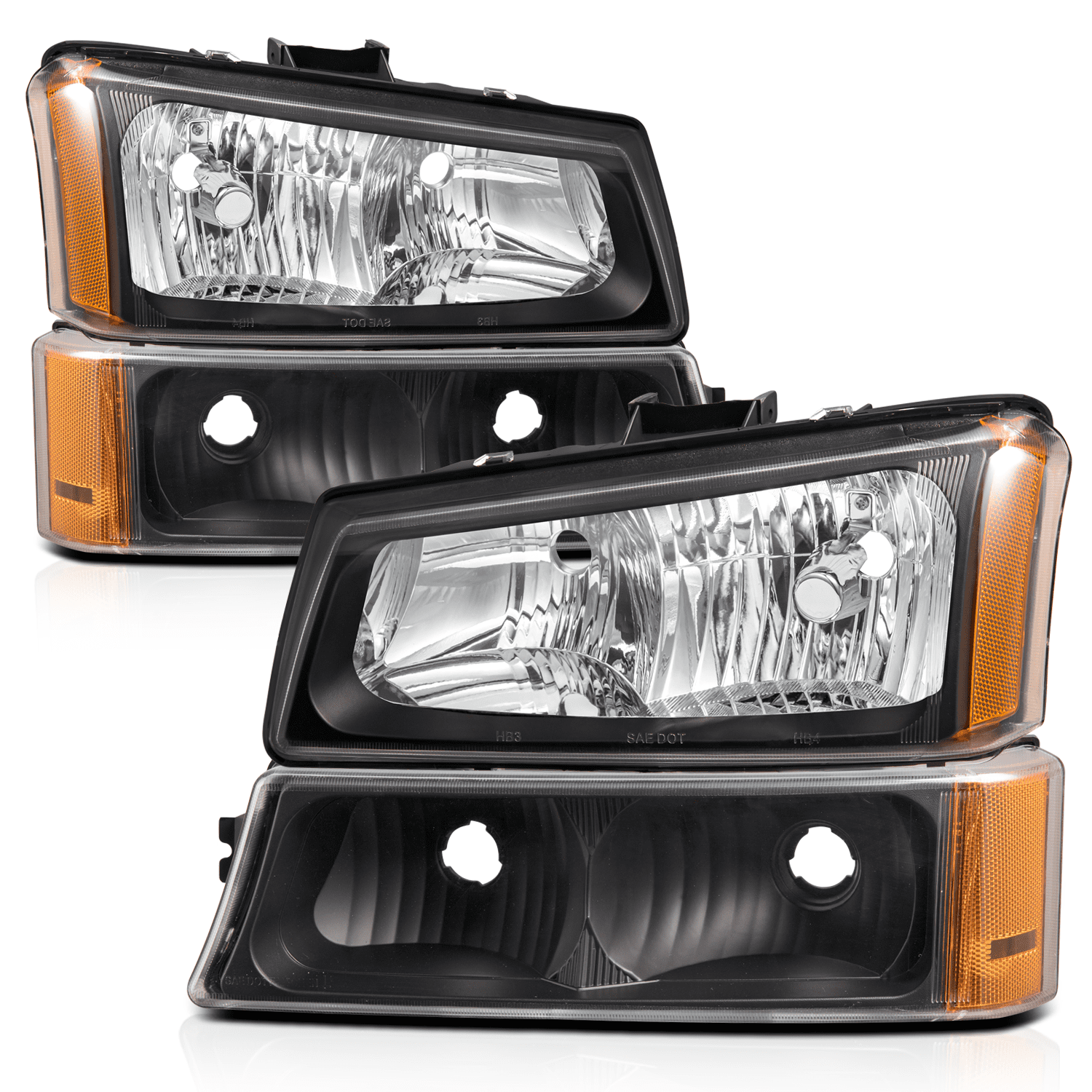 M-AUTO Headlight Assembly Kit for 03 04 Silverado 2500, 03-07 Avalanche 1500 2500, Silverado 1500 1500HD 2500HD 3500 Truck
