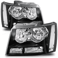 thumbnail image 1 of M-AUTO Headlight Assembly for 07-14 Chevy Tahoe Suburban 1500 / 07-13 Avalanche Suburban 2500, Black Housing Clear Lens Clear Corner, 1 of 7