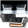 thumbnail image 1 of M-AUTO Headlights Assembly W/ Switchback LED Tube DRL for 99-07 GMC Sierra 1500 / 99-04 2500 / 01-07 1500 HD/2500 HD/3500 HD / 99-06 Yukon / 00-06 Yukon XL 1500/2500 / 2001 Sierra C3, 1 of 11