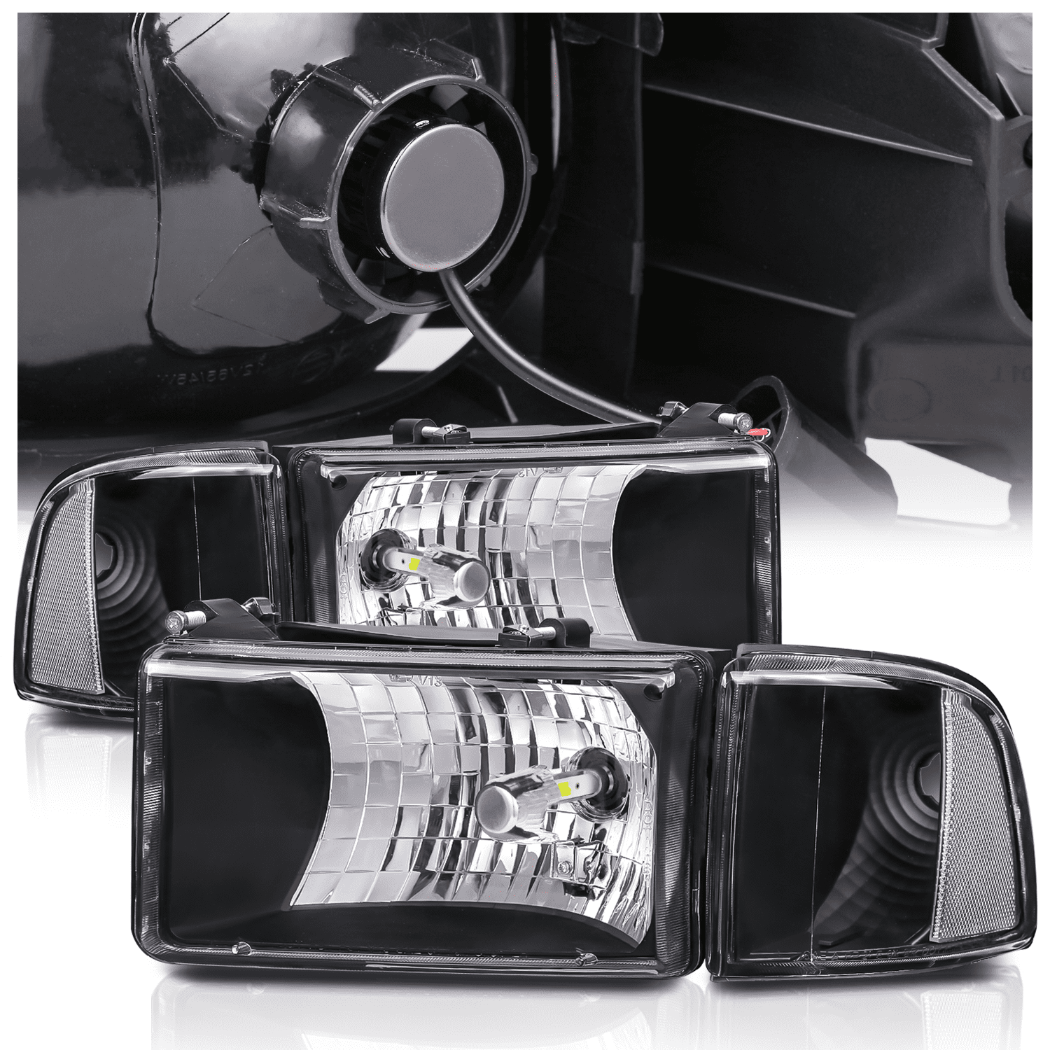 PIT66 Headlight W/Bulbs Compatible With Dodge Ram 1500 2006