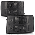 thumbnail image 1 of M-AUTO Left+Right Headlights Assembly for 2007-2014 GMC Sierra Pickup, Chrome Housing Smoke Lens Clear Corner, 1 of 9