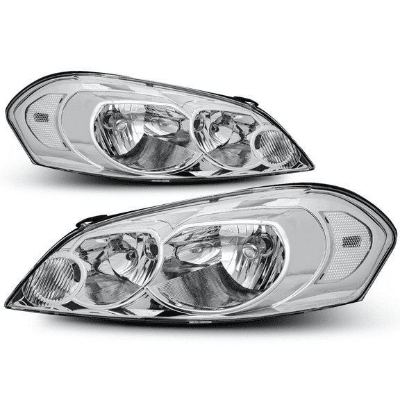 M-AUTO Pair Chrome Housing Clear Side Turn Corner Headlight for 2006-2013 Chevrolet Impala, 2014-2016 Impala Limited, 2006-2007 Monte Carlo
