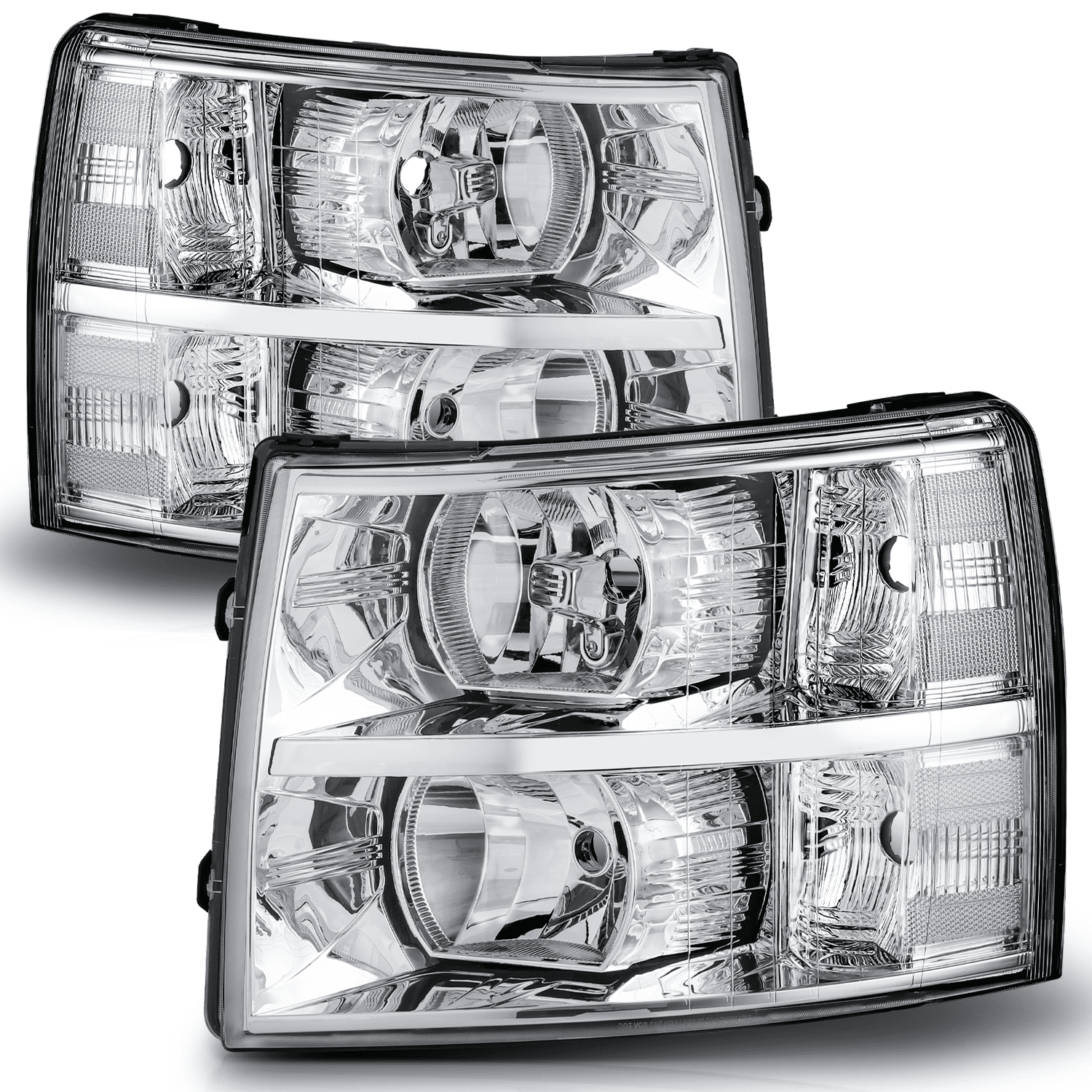 M-AUTO Pair Headlight Assembly for 07-14 Chevy Silverado 1500