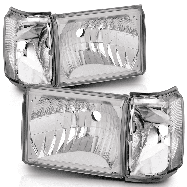 M-AUTO Pair Headlight Assembly for 1987-1991 Ford Bronco F-150 F