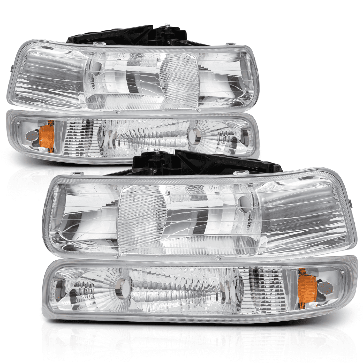 M-AUTO Pair Replacement Headlight Assembly for 99-02 Chevy Silverado 1500HD  2500HD 3500HD / 00-06 Suburban 1500 2500 Tahoe