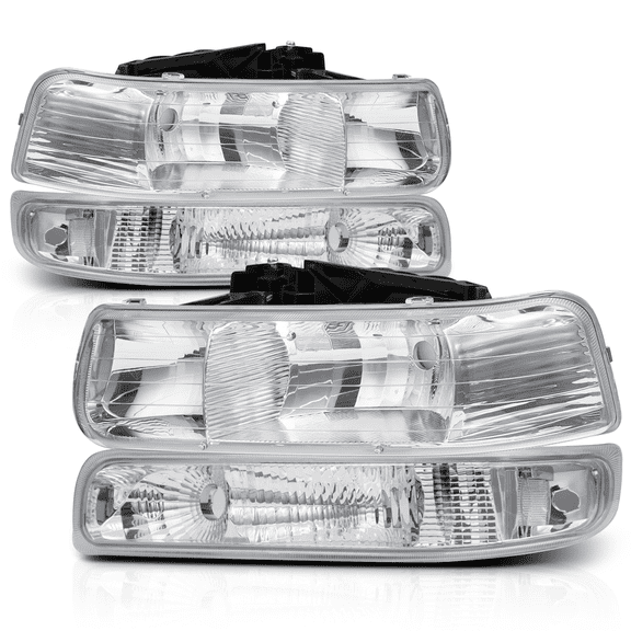 M-AUTO Pair Replacement Headlight Assembly for 99-02 Chevy Silverado 1500HD 2500HD 3500HD / 00-06 Suburban 1500 2500 Tahoe