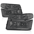 thumbnail image 1 of M-AUTO Pair of LH + RH Headlight Bumper Lamp for 2004-2012 Chevy Colorado / 2004-2012 GMC Canyon / 2006 Isuzu i-280, Chrome Housing Smoked Lens, 1 of 1