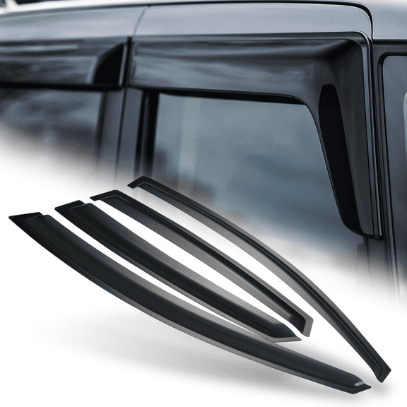 M-AUTO Set of 4 Tape-On Window Visor Shade Smoke Vent Rain Wind Deflector for 2012 2013 2014 2015 2016 Ford Focus