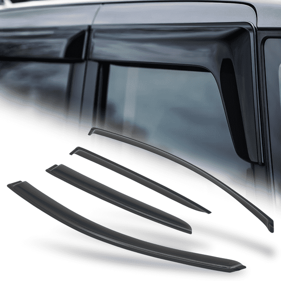 M-AUTO Set of 4 Tape-On Window Visor Shade Vent Wind Rain Deflector Guard for 2012 2013 2014 2015 2016 Nissan Versa Sedan
