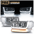 thumbnail image 1 of M-AUTO Switchback LED Tube DRL Headlights Assembly W/ 2 Pairs Pre-Assembled LED Bulbs for GMC Sierra Truck / 99-06 Yukon / 00-06 Yukon XL 1500/2500 / 2001 Sierra C3, 1 of 8