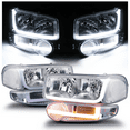 thumbnail image 1 of M-AUTO Switchback LED Tube Headlight Assembly W/ 2 Pairs Pre-Assembled LED Bulbs for GMC Sierra / 01-06 GMC Yukon Denali, Yukon Xl 1500 Denali Pickup, 1 of 11