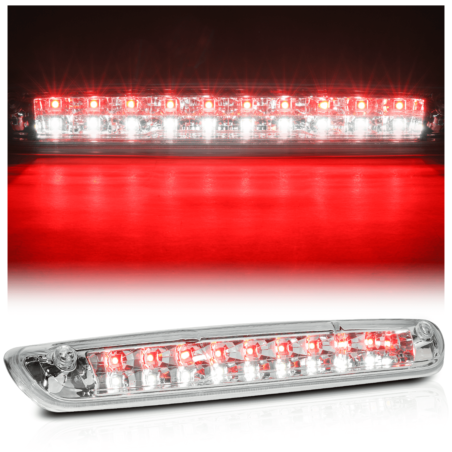Terzo Stop LED Per Dodge Ram 1500/2500/3500 Anni 2009-2017, Lente Trasparente, Luce Rossa, Ricambio Diretto
