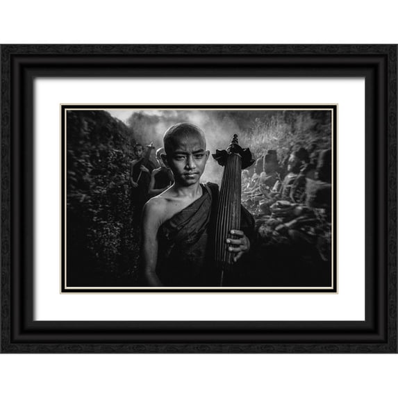 M, Adirek 32x23 Black Ornate Wood Framed with Double Matting Museum Art Print Titled - No.43