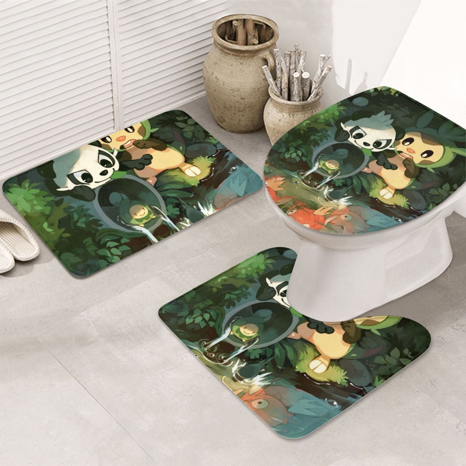 M-Agikarp 3 Piece Bathroom Rug Set Includes Bathroom Rug, Contoured Mat ...