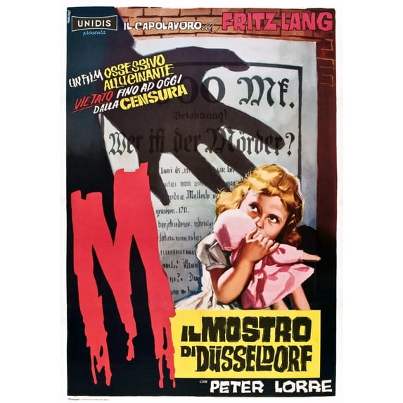 M (Aka Il Mostro Di Dusseldorf) 1960S Italian Poster Art 1931. Movie Poster Masterprint (24 x 36)