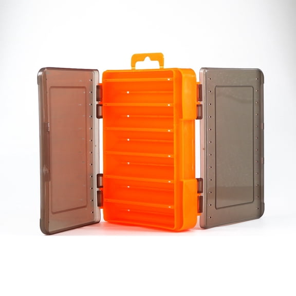 M Altemura Double-Sided Lure Box — 12-Compartment Tackle Organizer; Waterproof Plastic Storage Case with Clear Trays, Suitable for Lures, EGI (Squid Jigs), Minnows, and Hooks.