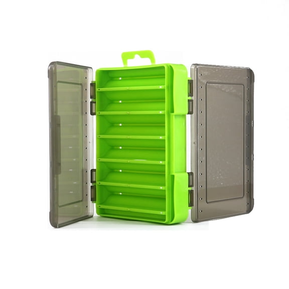 M Altemura Double-Sided Lure Box — 12-Compartment Tackle Organizer; Waterproof Plastic Storage Case with Clear Trays, Suitable for Lures, EGI (Squid Jigs), Minnows, and Hooks.