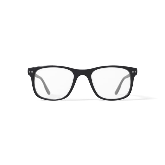 M America Men's MU111 Square Prescription Eyeglasses with Case, Black