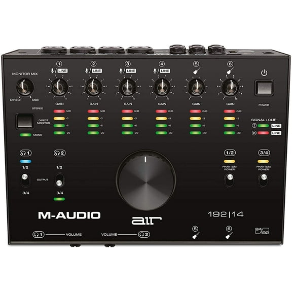 M-Audio AIR 192|14 - 8-In 4-Out USB Audio / MIDI Interface with Recording Software from Pro-Tools & Ableton Live, Plus Studio-Grade FX & Instruments