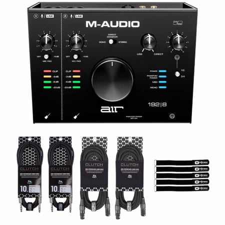 M-Audio AIR 192 | 8 2-In/4-Out 24/192 Audio MIDI Interface with Cables Package