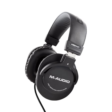 M-Audio HDH40 &ndash; Over Ear Studio Headphones with Closed Back Design, Flexible Headband and 2.7m Cable for Studio Monitoring, Podcasting and Recording - Black
