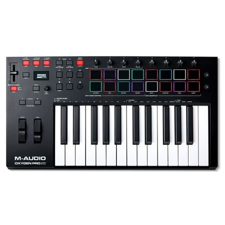 M-Audio Oxygen Pro 25 - Key USB MIDI Keyboard Controller with Beat Pads, Assignable Knobs, Buttons and Software Suite