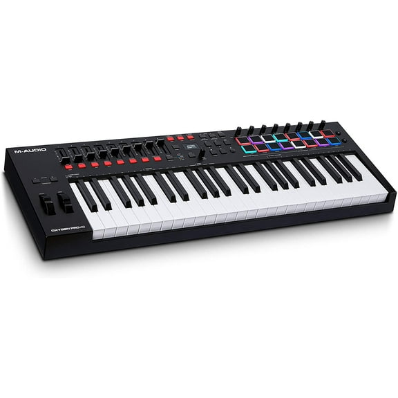 M-Audio Oxygen Pro 49 - 49 Key USB MIDI Keyboard Controller With Beat Pads, MIDI assignable Knobs, Buttons & Faders and Software Suite Included