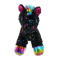 Medium Unicorn Plush, Black, 13.5", Valentine's Day by Way To Celebrate