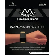 M BRACE RCA / AMAZING BRACE Carpal Tunnel Wrist Pain Relief Regular, Two-Tone Black Brace with Beige Strap
