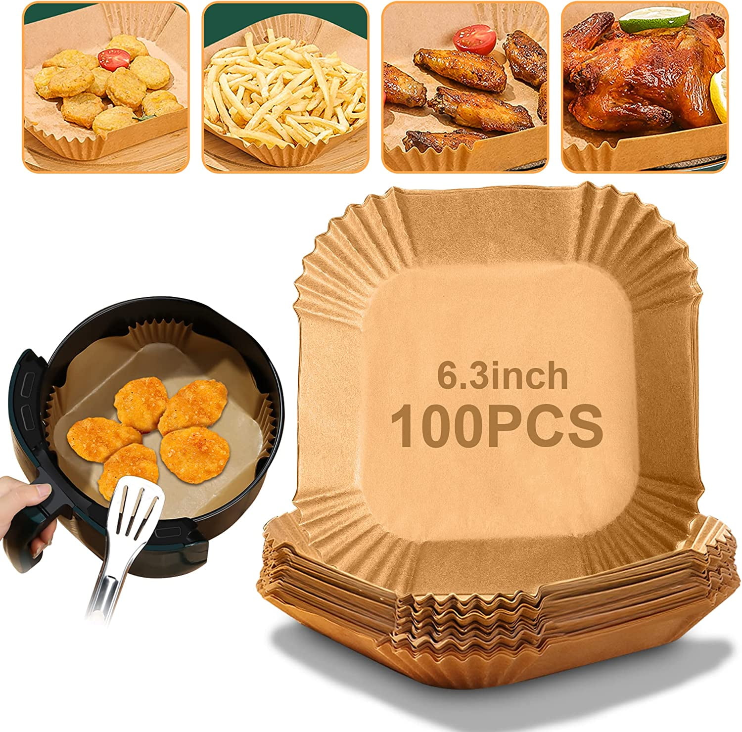 MIUGO Air Fryer Liners Disposable 100PCS Non-Stick Round Parchment Paper  Liner 6.3 Inch for 3-5 Quart Microwave or Airfryer Baking Paper