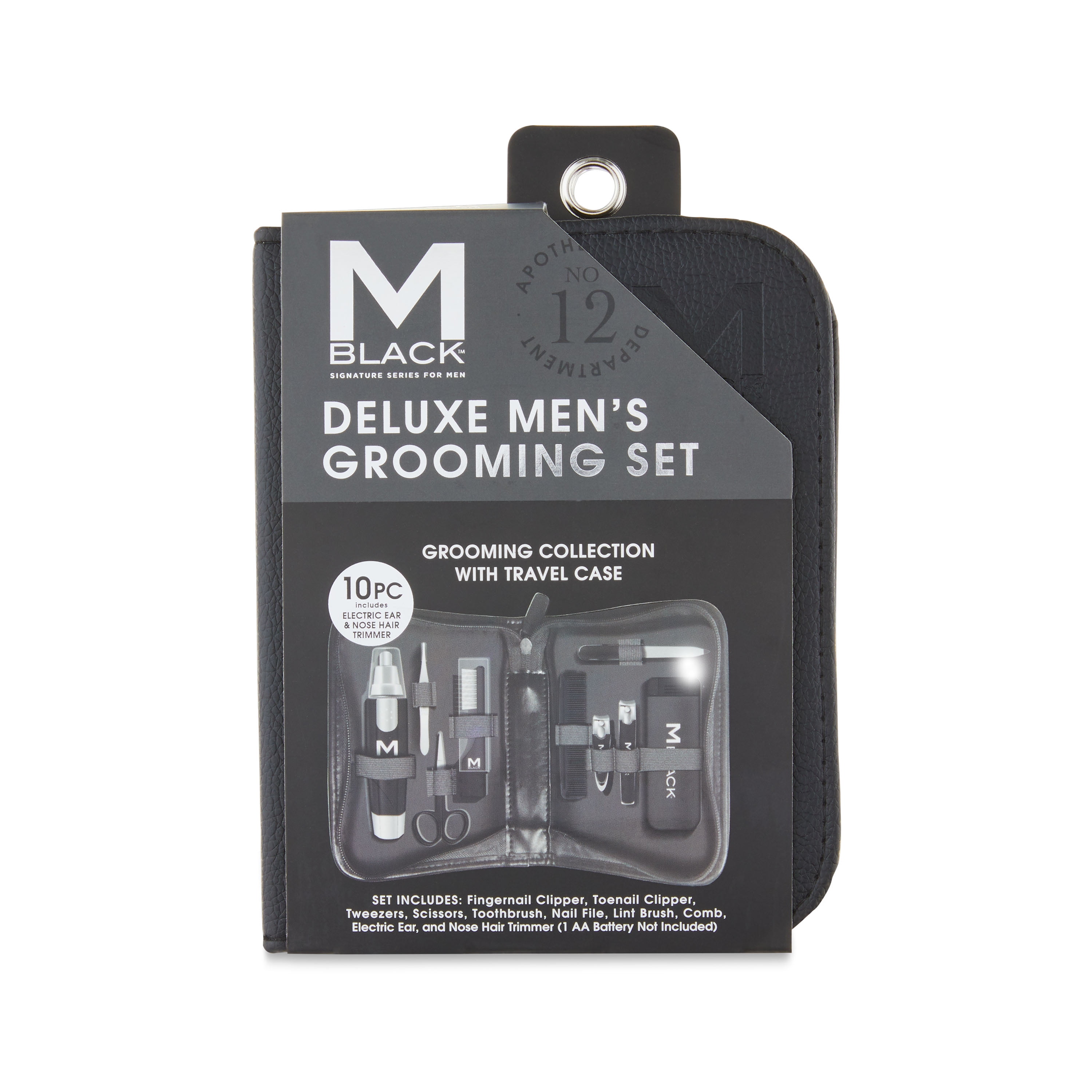 M Black Signature Series Deluxe Men's Grooming Set - 10-Piece Kit
