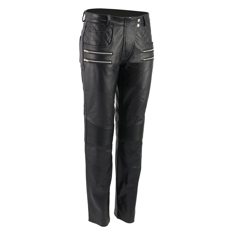 Dream Apparel Black Motorcycle Leather Chaps for Men Women Riding