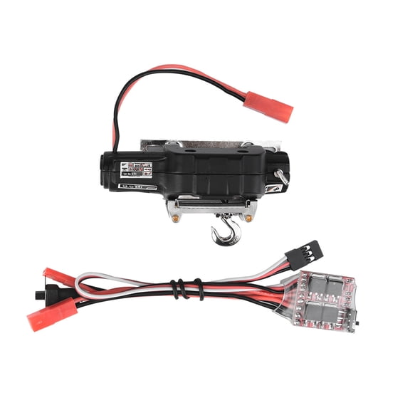 M Buder 1/10 Scale RC Crawler Winch with Control System Set, Metal & Plastic, 2.83 inches / 72 mm, Black