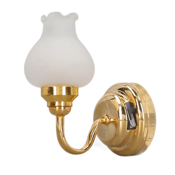 M Buder 1:12 Scale Dollhouse LED Wall Lamp Tulip Shape Miniature Mini Wall Light (5.12 inches / 13 cm)